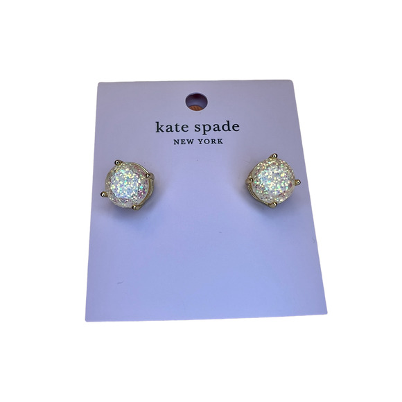 Kate Spade Opal Glitter Gumdrop Studs with Dust Bag